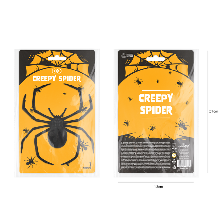 Halloween dekoracja pająk Czarna Wdowa 1szt.