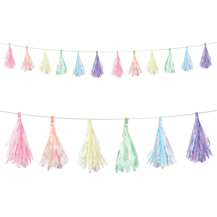 Girlanda frędzle pastelowa opalizująca 200cm