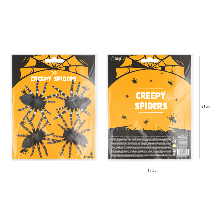 Halloween dekoracja pająk Ptasznik 4szt.