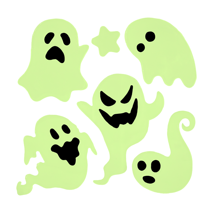 Halloween naklejki żelowe na szybę fluorescencyjne Duchy 20,5x20cm