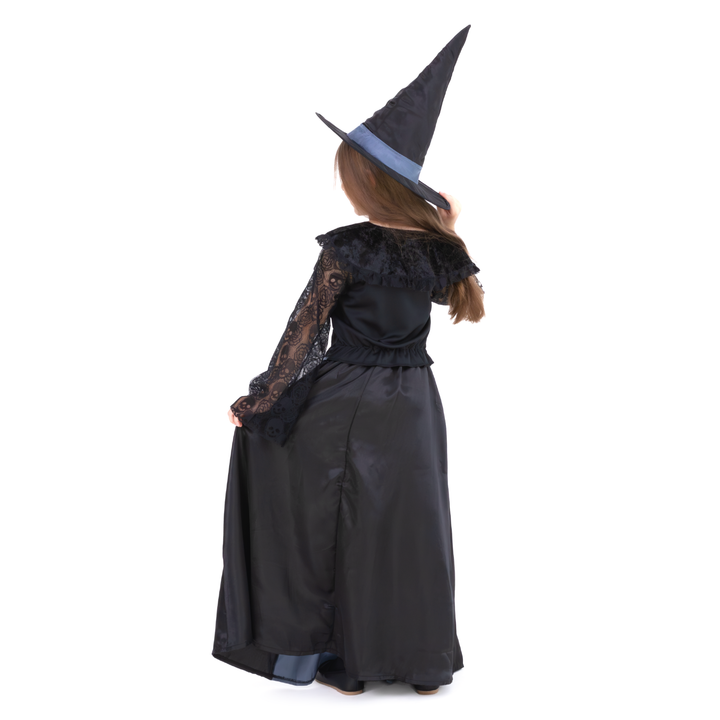 Strój Czarownicy dla dziewczynki czarno-szary rozmiar S