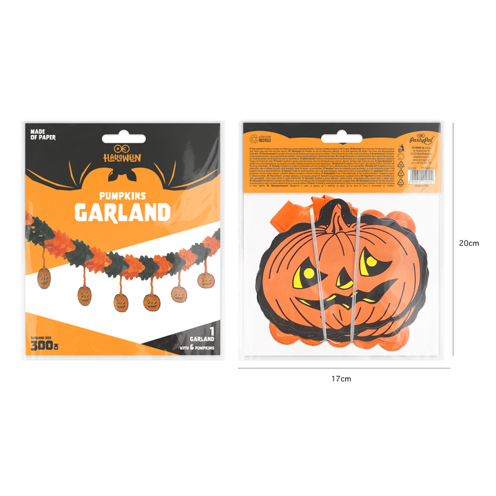 Girlanda Halloween Dynie czarno-pomarańczowa 300cm
