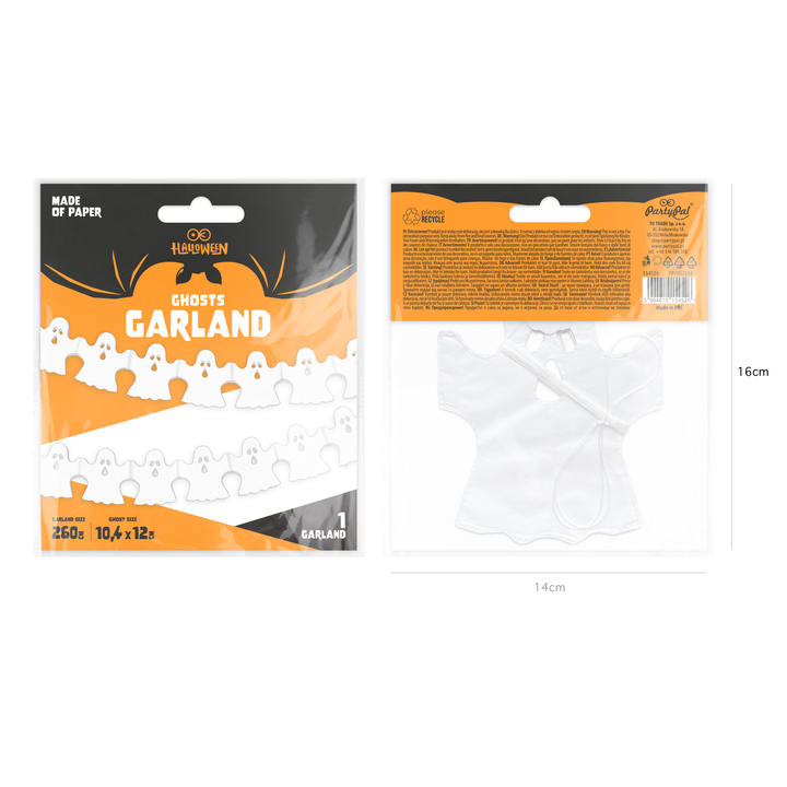 Girlanda Halloween Duchy biała 260cm