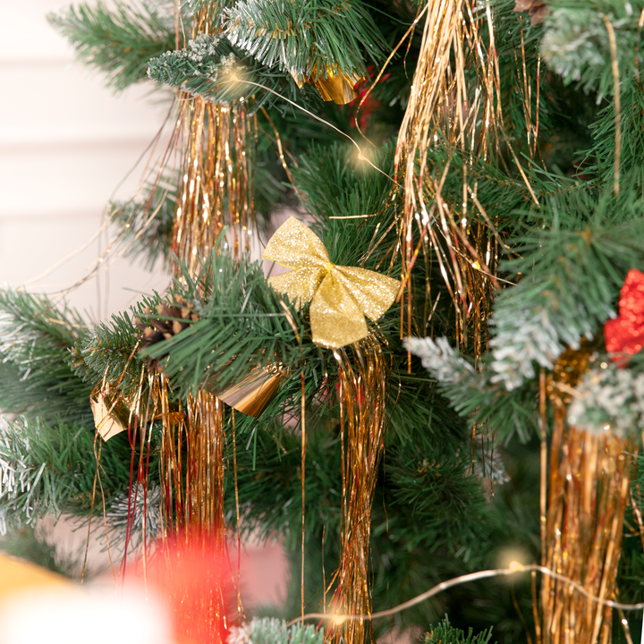 Kokardy świąteczne brokatowe złote małe 5cm 12szt.