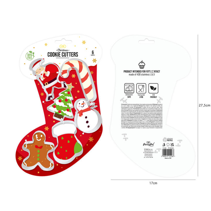 Foremki wykrawacze do ciasteczek Boże Narodzenie 6szt.