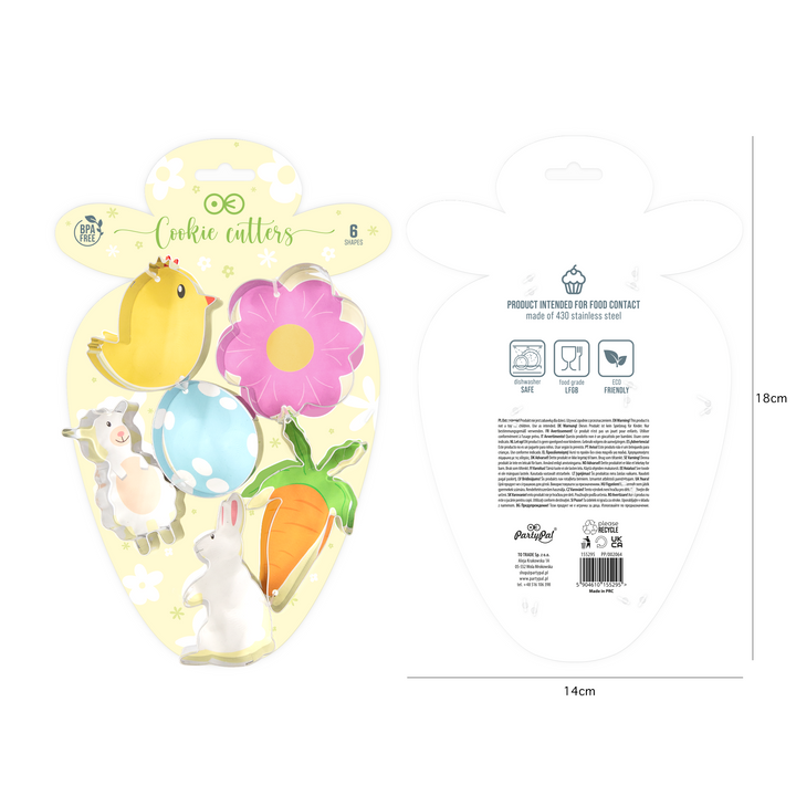 Foremki wykrawacze do ciasteczek Wielkanoc 6 szt.