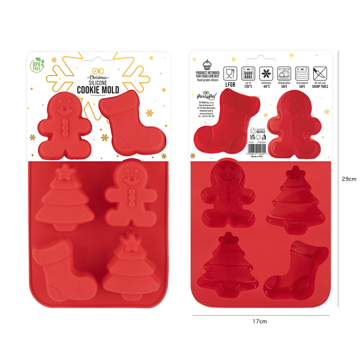 Forma silikonowa do 6 babeczek prostokątna Boże Narodzenie