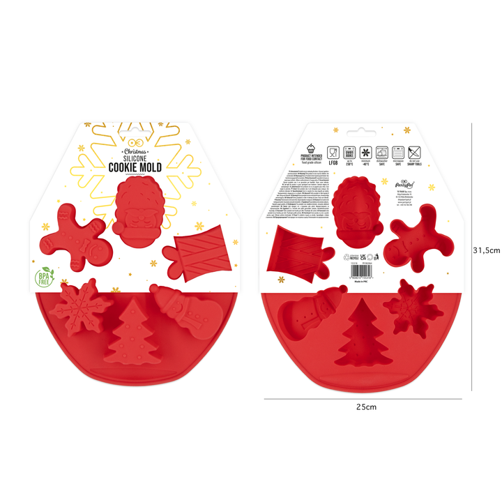 Forma silikonowa do 6 babeczek okrągła Boże Narodzenie