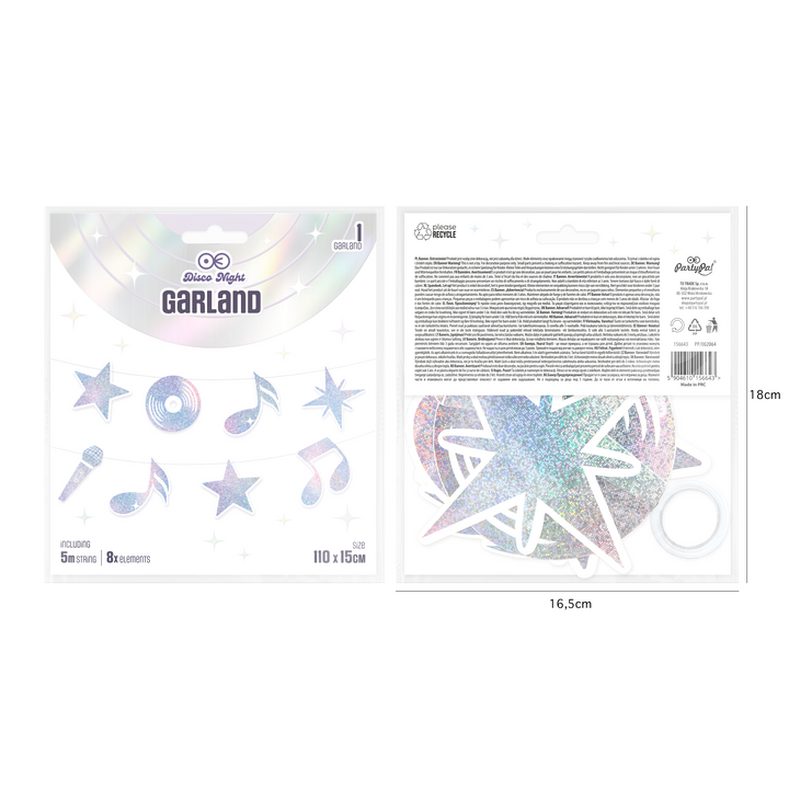 Girlanda Silver Disco 110cm