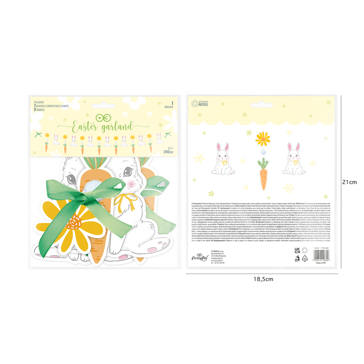 Girlanda Króliki Wielkanoc 240 x 30 cm