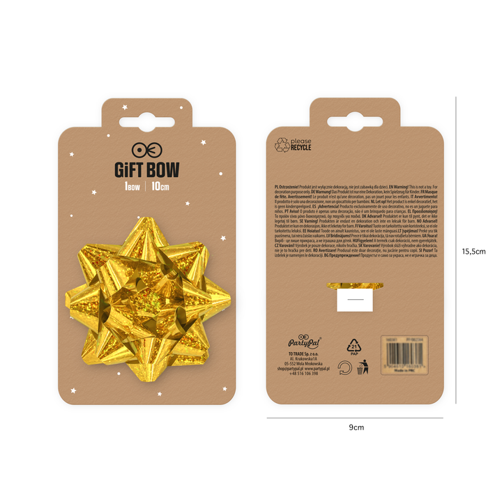 Kokarda prezentowa holograficzna złota 4 cale 1 szt.