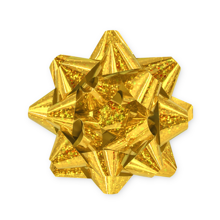 Kokarda prezentowa holograficzna złota 4 cale 1 szt.