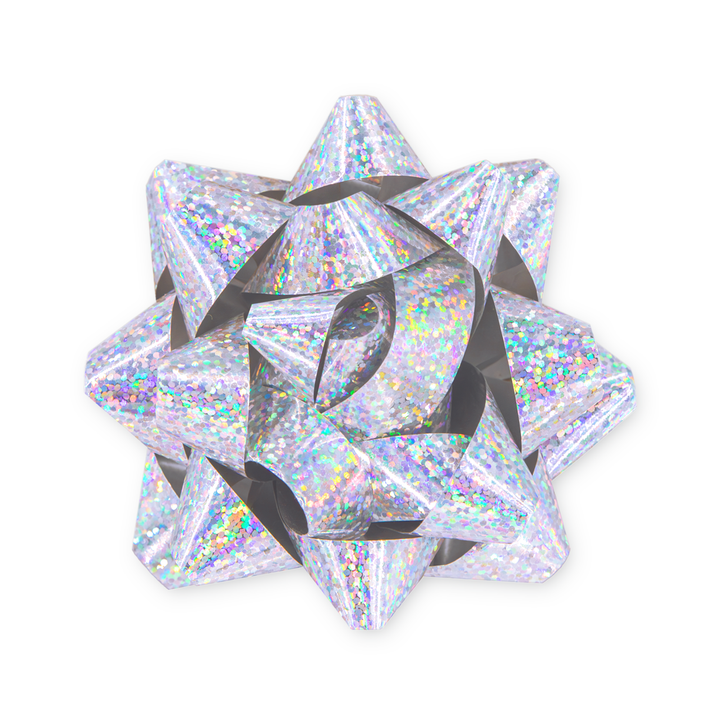 Kokarda prezentowa holograficzna srebrna 4 cale 1 szt.