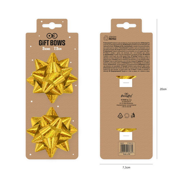 Kokarda prezentowa holograficzna złota 3 cale 2 szt.