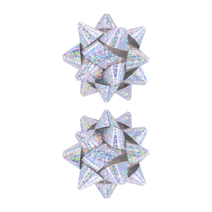 Kokarda prezentowa holograficzna srebrna 3 cale 2 szt.