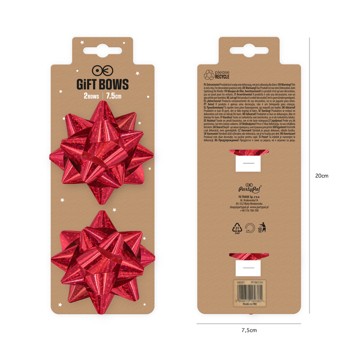 Kokarda prezentowa holograficzna czerwona 3 cale 2 szt.