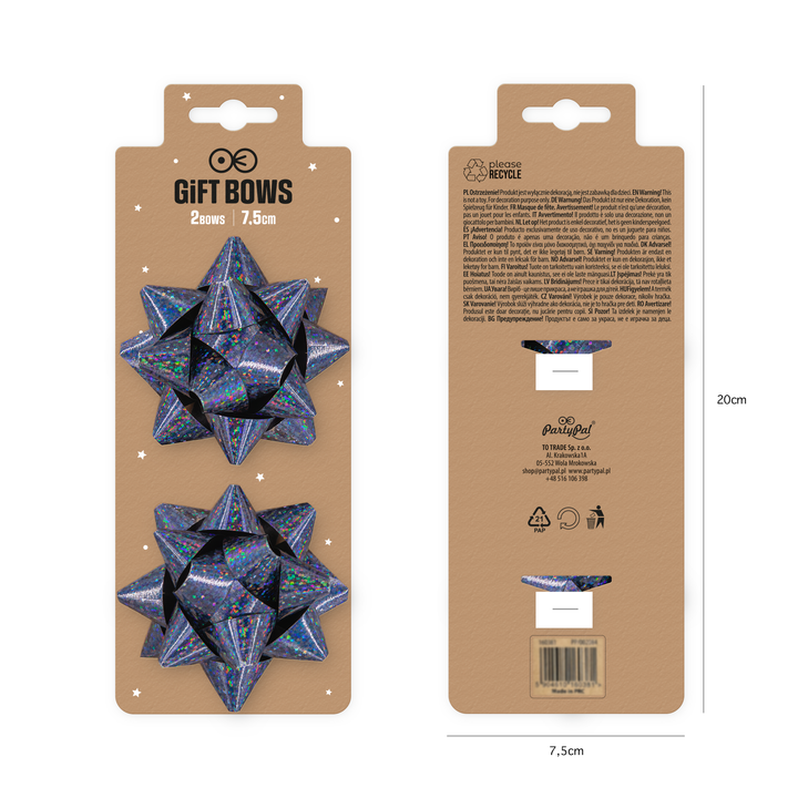 Kokarda prezentowa holograficzna grafitowy granat 3 cale 2 szt.