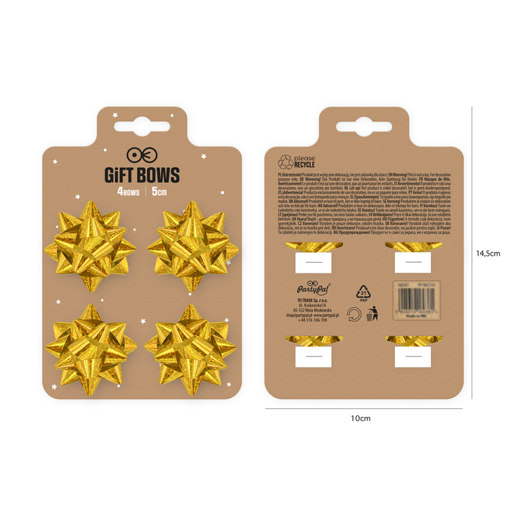 Kokarda prezentowa holograficzna złota 2 cale 4 szt.