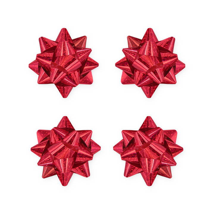 Kokarda prezentowa holograficzna czerwona 2 cale 4 szt.