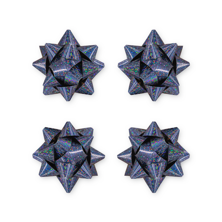 Kokarda prezentowa holograficzna grafitowy granat 2 cale 4 szt.