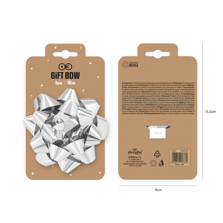 Kokarda prezentowa srebrna 4 cale 1 szt.