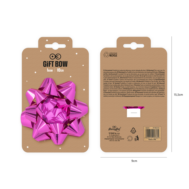 Kokarda prezentowa fuksja 4 cale 1 szt.