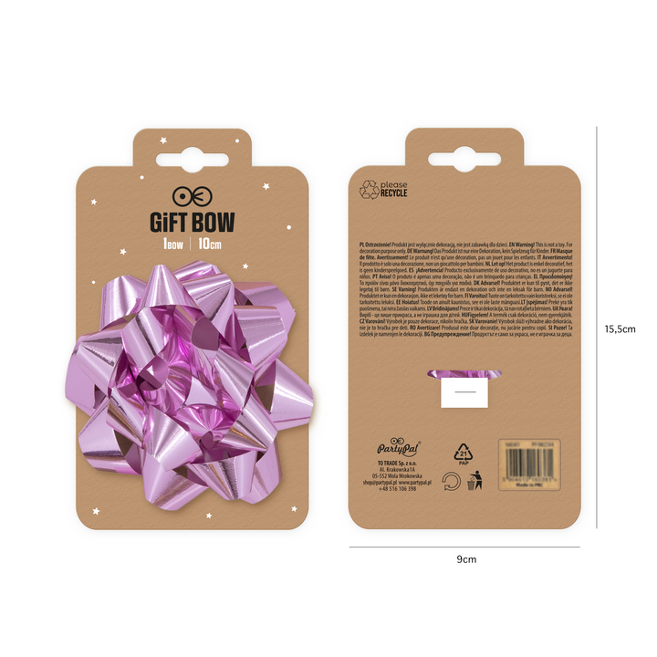 Kokarda prezentowa jasny fiolet 4 cale 1 szt.