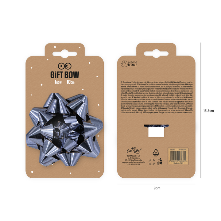 Kokarda prezentowa grafitowy granat 4 cale 1 szt.