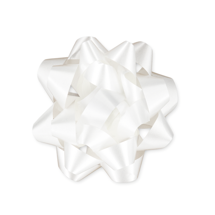 Kokarda prezentowa matowa biała 4 cale 1 szt.