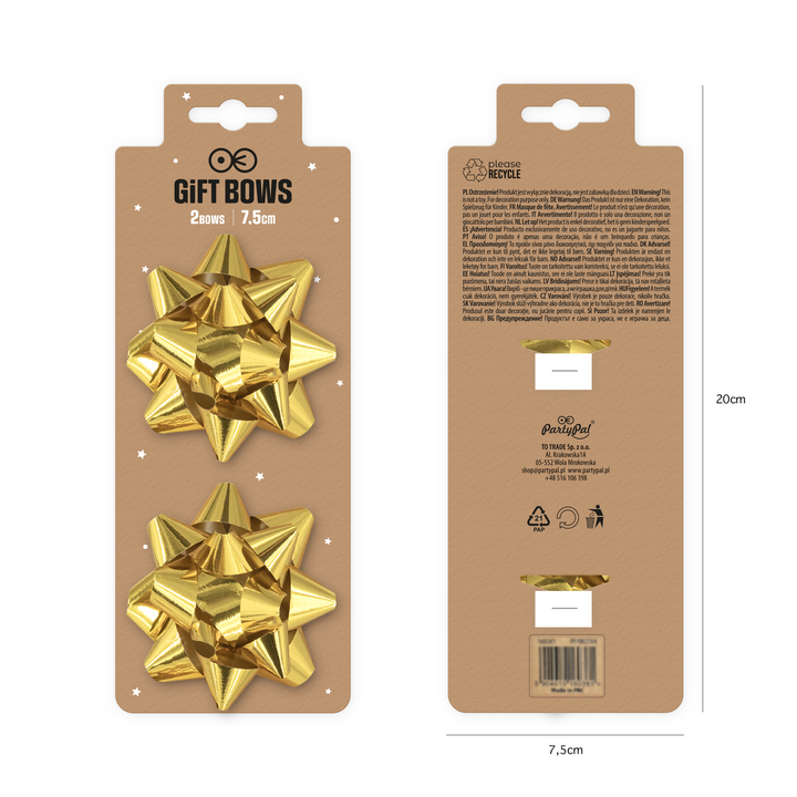 Kokarda prezentowa złota 3 cale 2 szt.