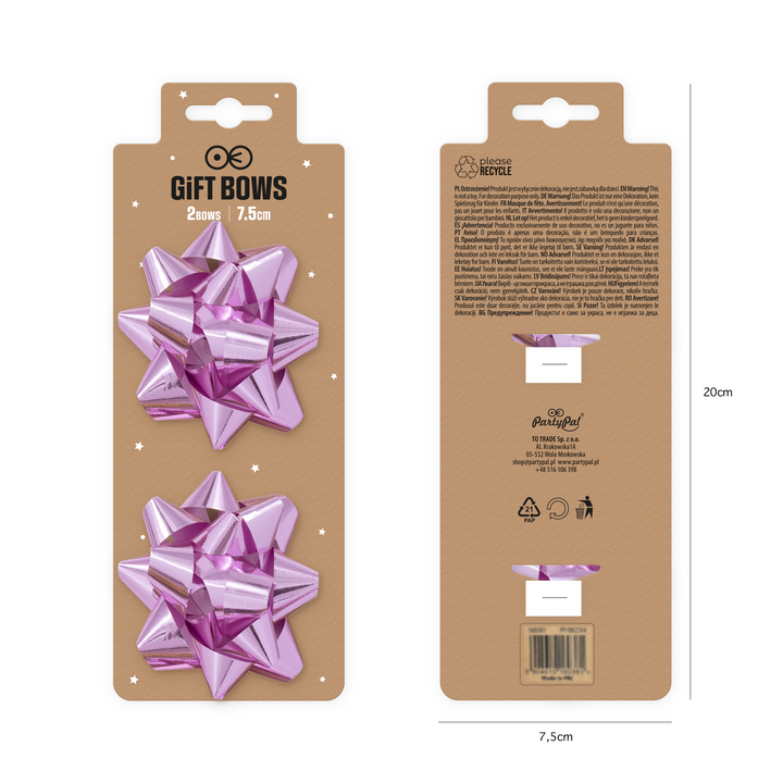 Kokarda prezentowa jasny fiolet 3 cale 2 szt.