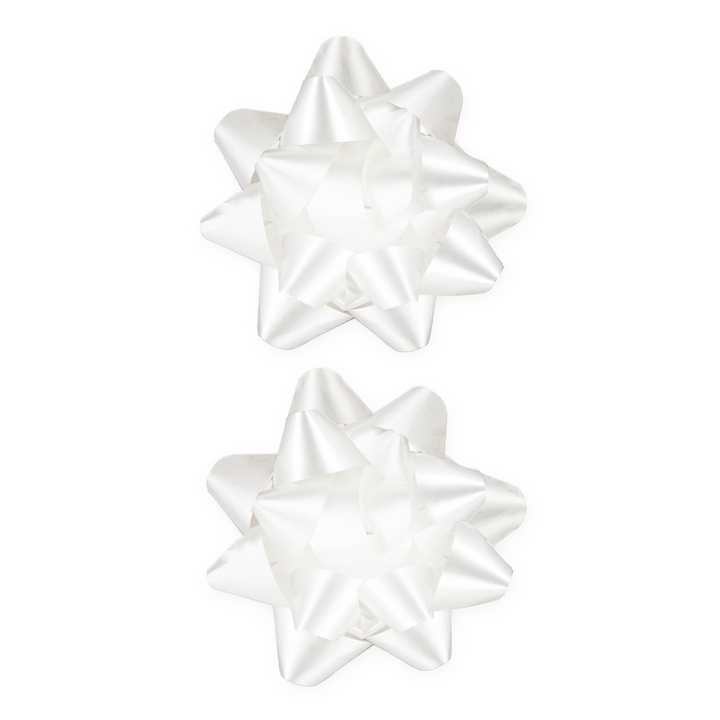 Kokarda prezentowa matowa biała 3 cale 2 szt.