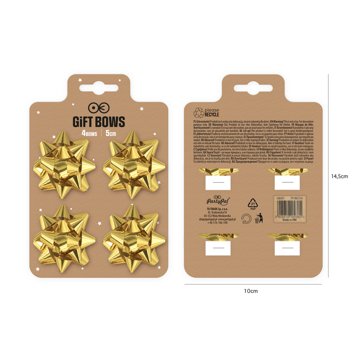 Kokarda prezentowa złota 2 cale 4 szt.