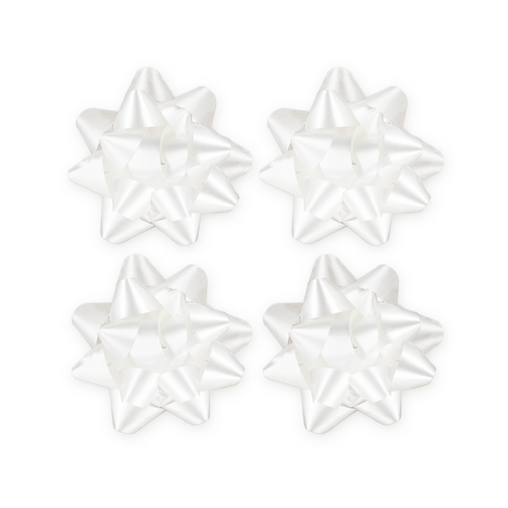 Kokarda prezentowa matowa biała 2 cale 4 szt.