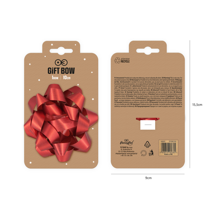 Kokarda prezentowa matowa czerwona 4 cale 1 szt.