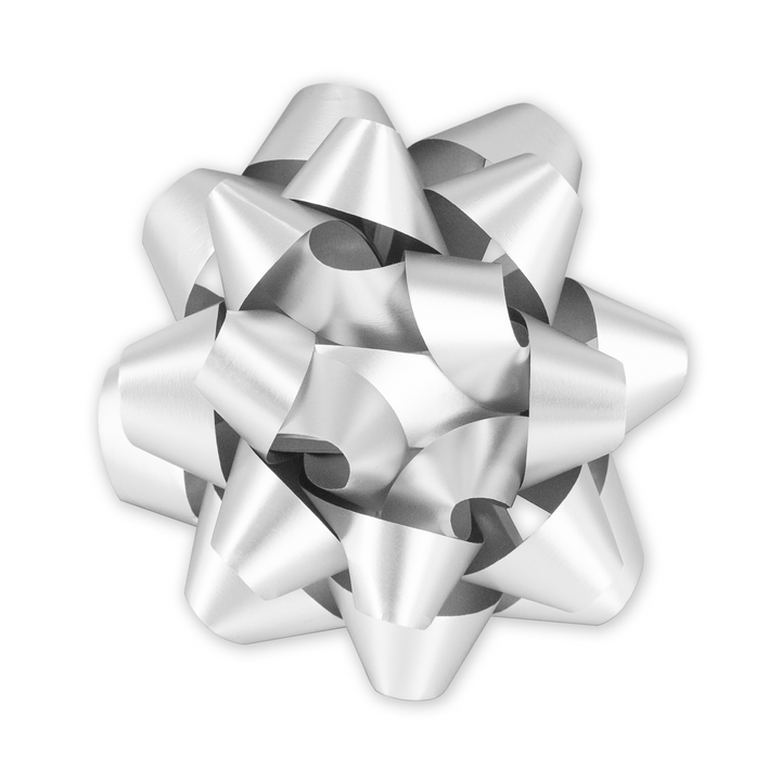 Kokarda prezentowa matowa srebrna 4 cale 1 szt.