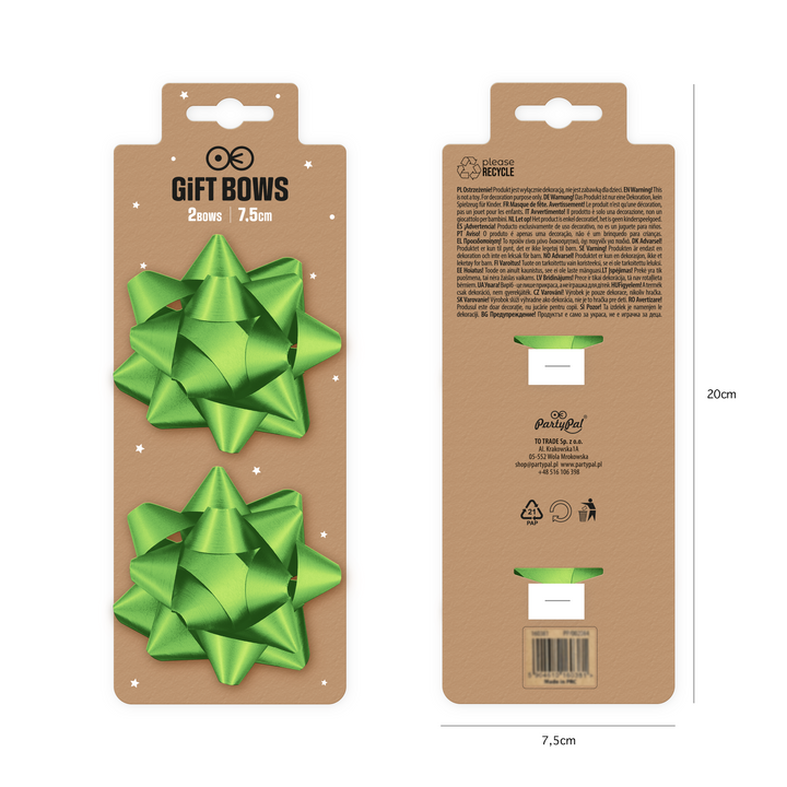 Kokarda prezentowa matowa zielona 3 cale 2 szt.