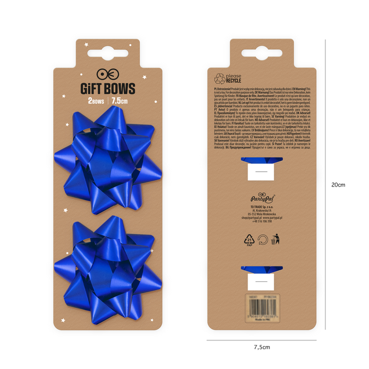 Kokarda prezentowa matowa granatowa 3 cale 2 szt.