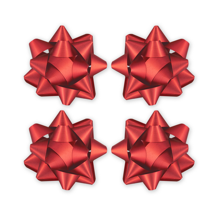 Kokarda prezentowa matowa czerwona 2 cale 4 szt.