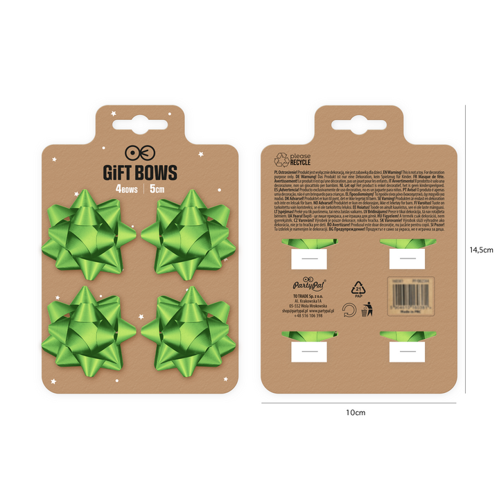 Kokarda prezentowa matowa zielona 2 cale 4 szt.