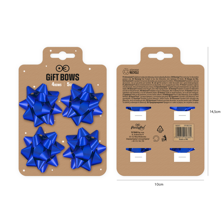 Kokarda prezentowa matowa granatowa 2 cale 4 szt.