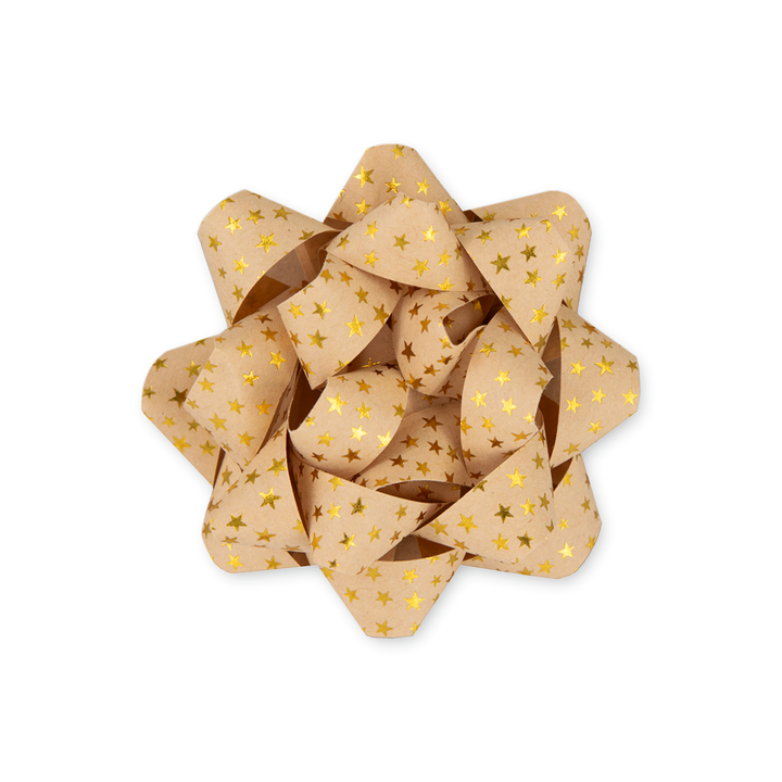 Kokarda prezentowa złote gwiazdki 4 cale 1 szt.