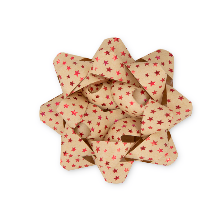 Kokarda prezentowa czerwone gwiazdki 4 cale 1 szt.