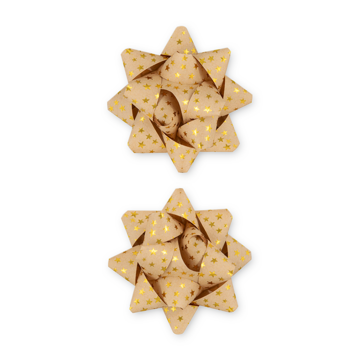 Kokarda prezentowa złote gwiazdki 3 cale 2 szt.