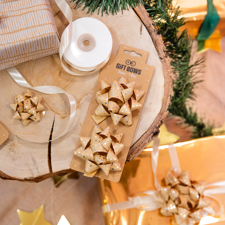 Kokarda prezentowa srebrne gwiazdki 3 cale 2 szt.