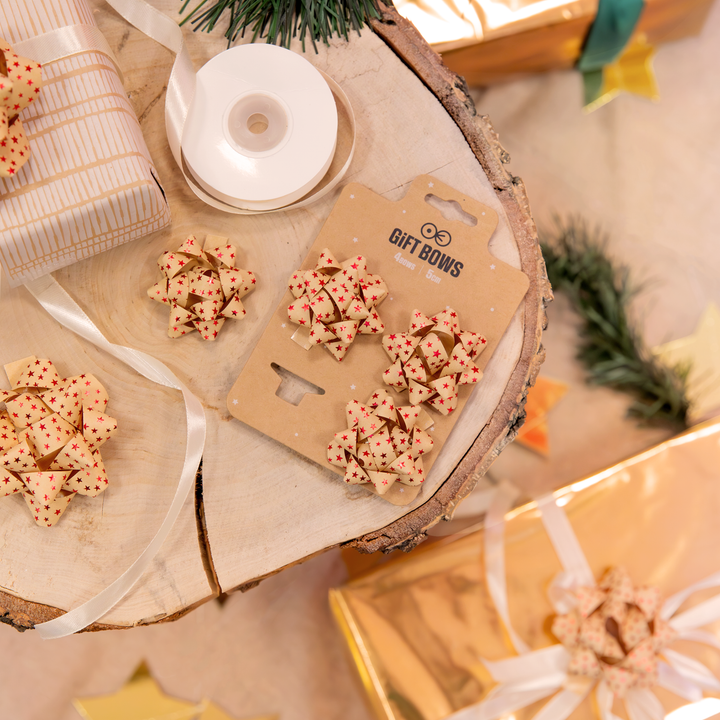 Kokarda prezentowa czerwone gwiazdki 3 cale 2 szt.