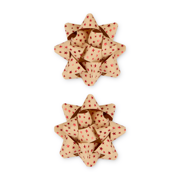 Kokarda prezentowa czerwone gwiazdki 3 cale 2 szt.