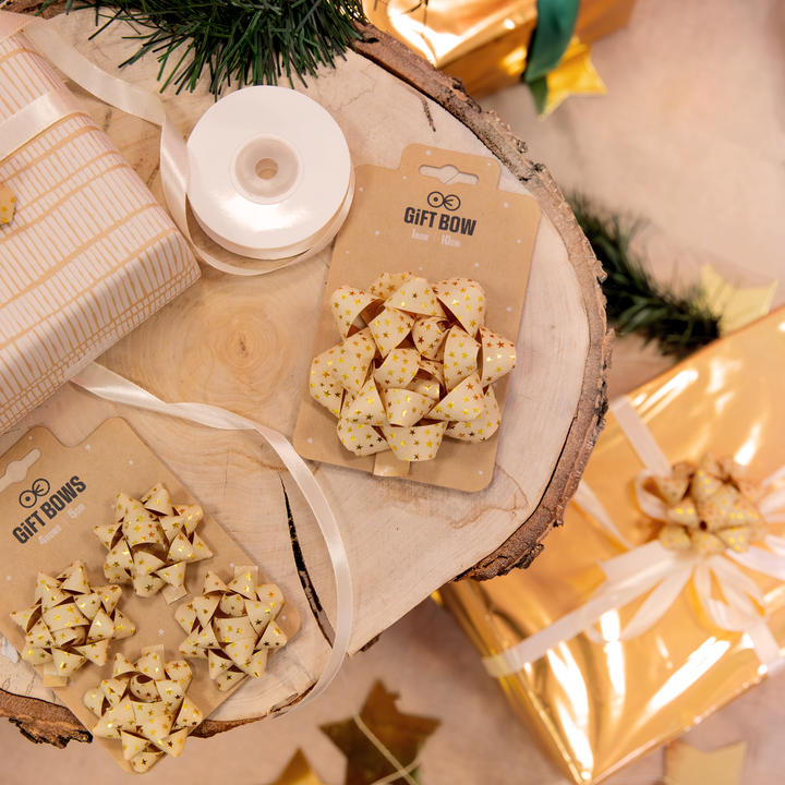 Kokarda prezentowa złote gwiazdki 2 cale 4 szt.