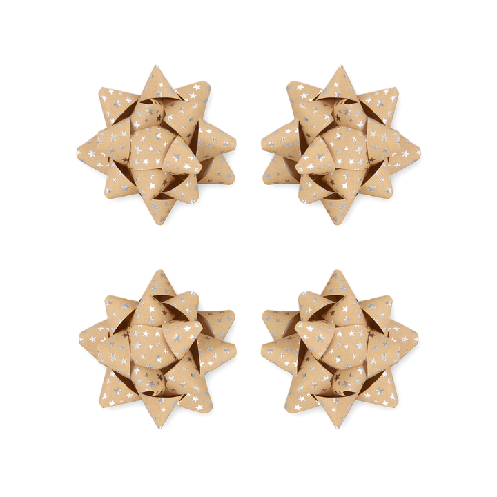 Kokarda prezentowa srebrne gwiazdki 2 cale 4 szt.
