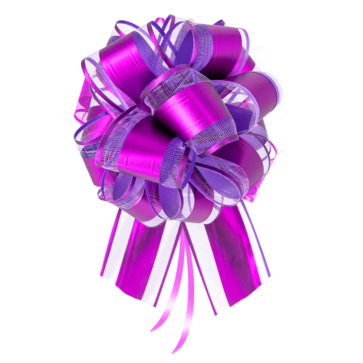 Kokarda ściągana prezentowa fuksja z fioletem 1 szt.